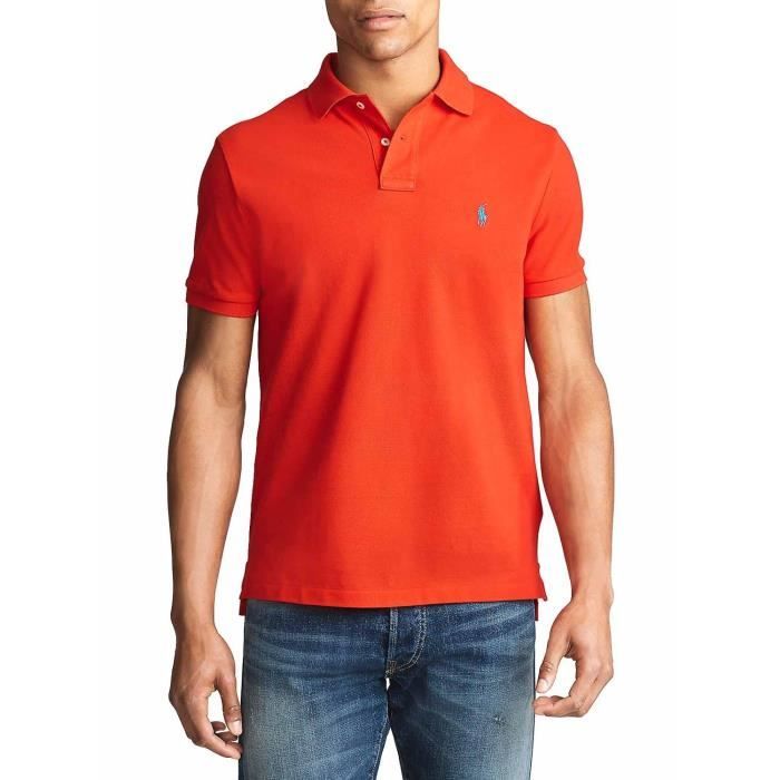 Polo Ralph Lauren Basic Rouge pour Homme POLO RALPH LAUREN Slim Manches courtes Col polo Rouge Cdiscount Pret a Porter