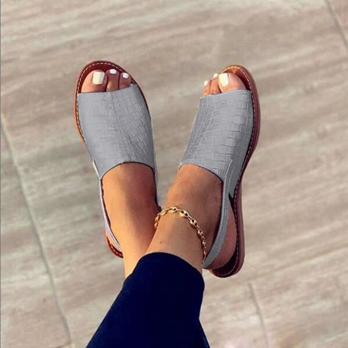 Chaussures plates best sale à bout ouvert