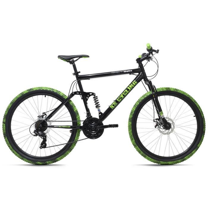 Vtt Tout Suspendu 26 Crusher Noir Vert Tc 51 Cm Ks Cycling Cdiscount Sport