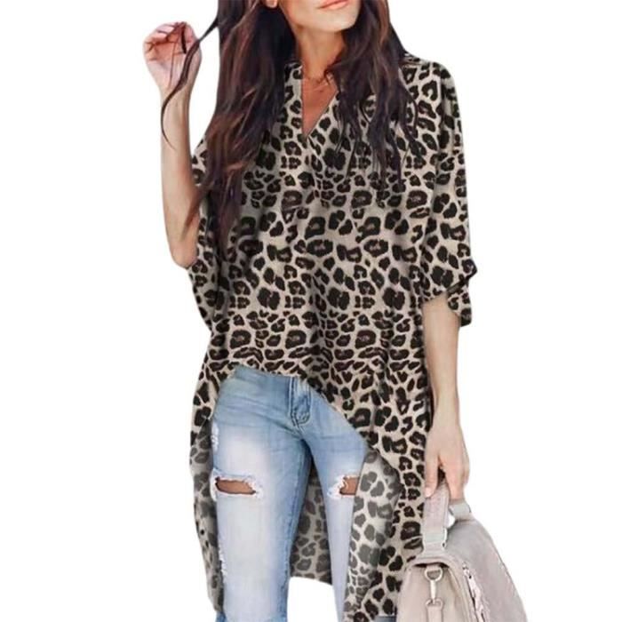 Blouse Irrégulière Manches Courtes Positionnement Faux Deux-Pièces
