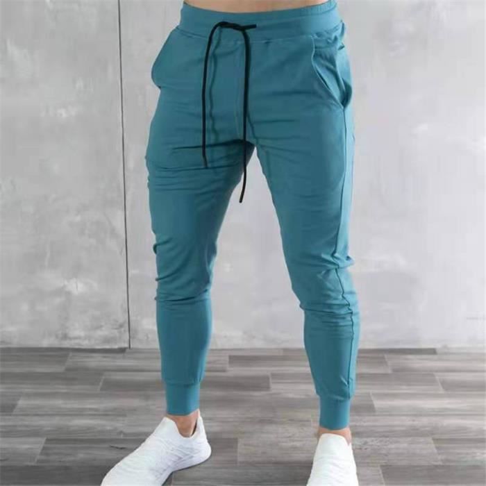 Pantalon cargo homme de jogging moulant en pur coton RF14ZL Ck 01 blue no logo Cdiscount Pret a Porter