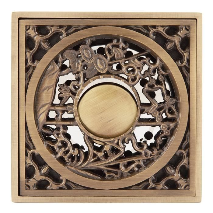 Mumusuki Crépine Douche Drain De Plancher 10cm Laiton Antique - Filtre Anti-Bouchon