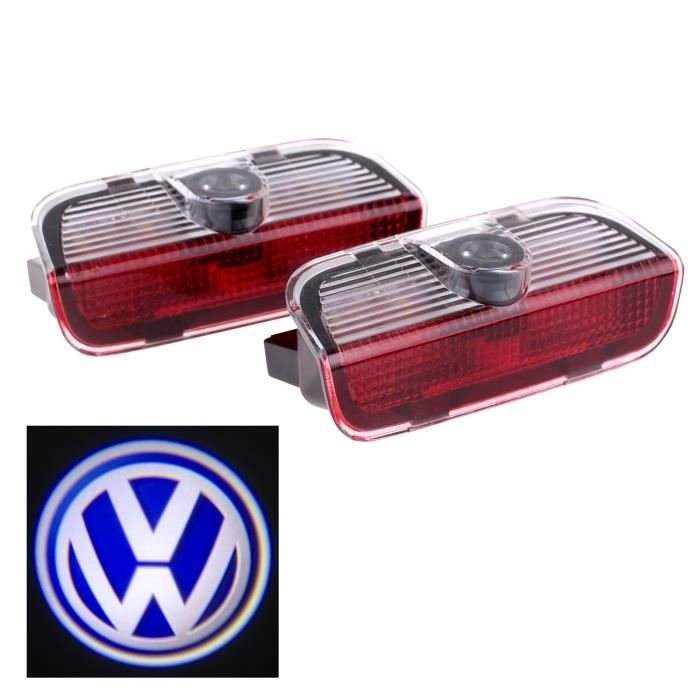 2 pcs porte de voiture LED vue de projecteur laser feux d'ombre 3D pour VW logo bienvenue lumière lumières LED vw
