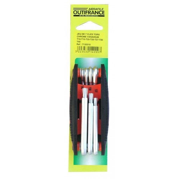Jeu De 7 Clés Torx PRO T/L Pedro's - Poignée En T Pour Vélo - Longueur 11.2 Cm - Neuf En Emballage