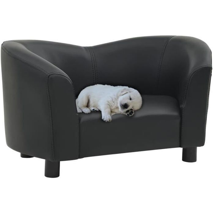 Comparer les prix de 8105•NEUF•Canapé pour chien design scandinave coussin Lit Fauteuil pour chien Chat Noir 67x41x39 cm Similicuir Size:67 x 41 x 39 cm