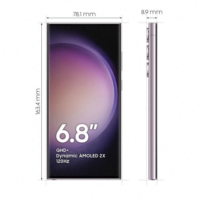 Galaxy S23 Ultra 512 Go, téléphone portable Lavande, Android 13 Écran 17,27 cm (6,8 pouces
