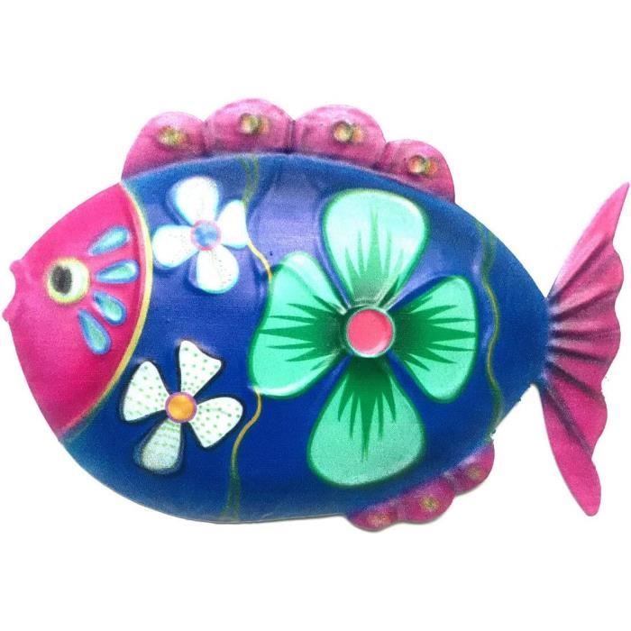 Beau Poisson en métal Art mural peint de corail poissons de la vie