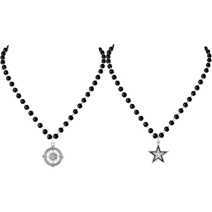 Collana Choker Gotica Per Donna – Pelle Nera Con Pendente Croce E Perle, Regolabile, Regalo Per Ragazza Emo E Punk