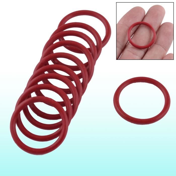 Sourcingmap 10pcs Joint Torique Caoutchouc Rouge 13 Mm X 3 Mm