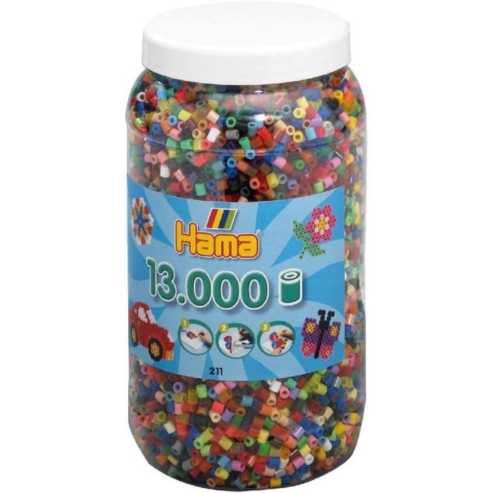 Lot De 6 000 Perles à Repasser Midi 5 Mm - 20 Couleurs Assorties, Avec Boîte De Rangement Et Plaques Motifs - 1