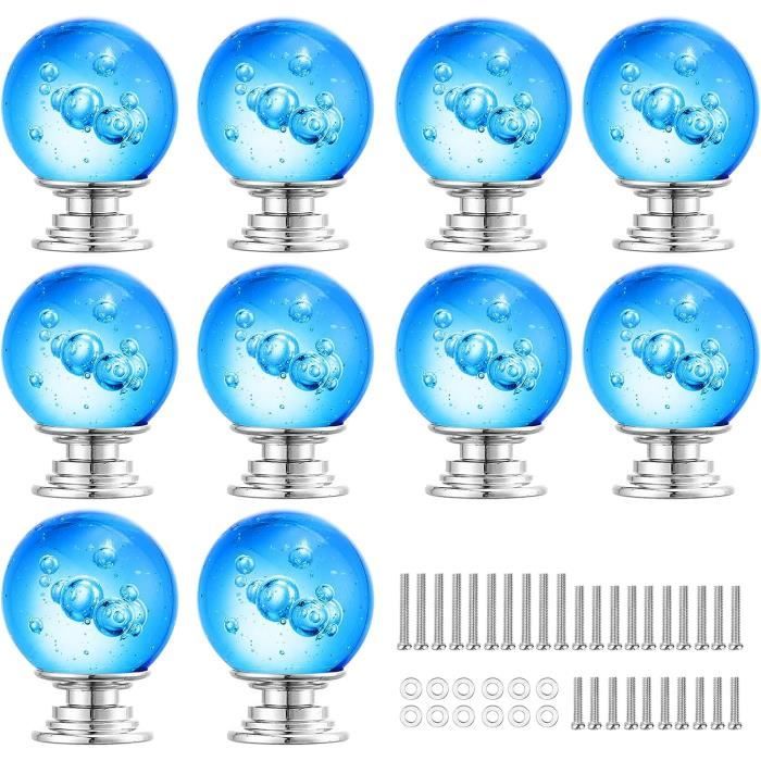 Lot De 15 Poignées Vintage En Verre Transparent – 4,25 Pouces, Trous Pour Tiroirs Ou Portes