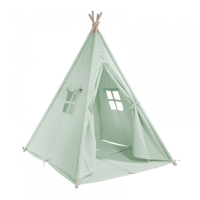 Tente Tipi pour Enfants SUNNY Alba en Gris - Coussin Pliant Inclus - 120x120 cm - Jeux - Jouets