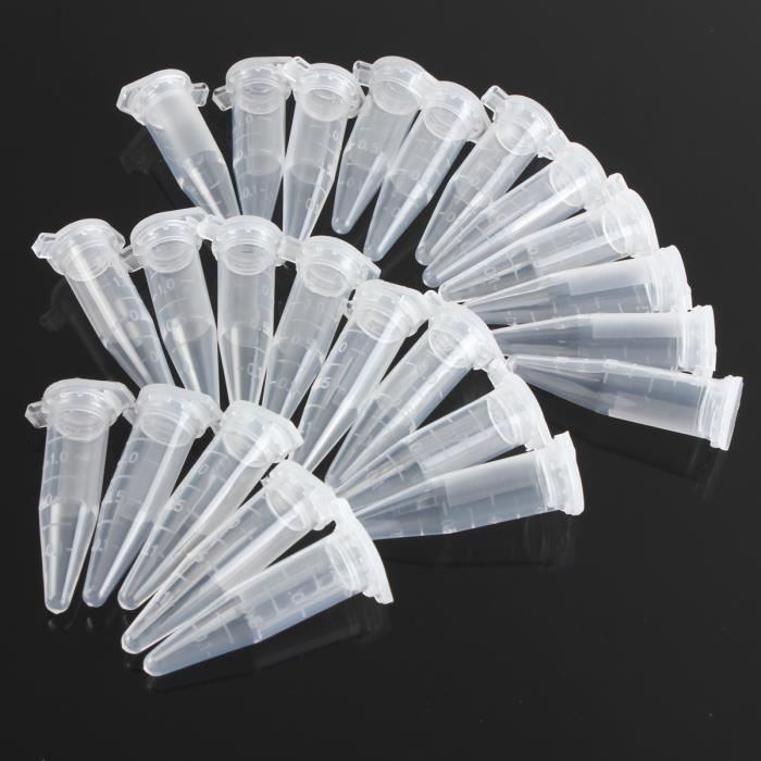 25x Plastique Tubes Essai éprouvette Contenant Laboratoire Transparent
