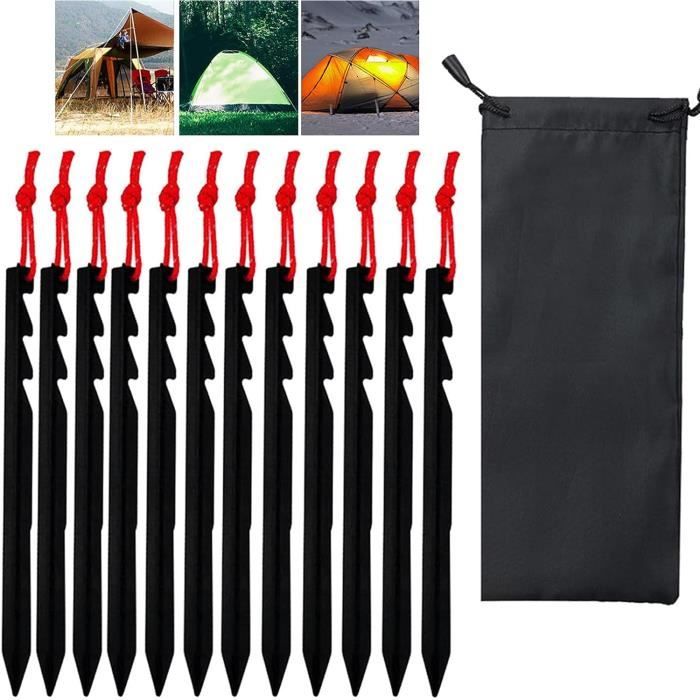 12 Pièces Sardines Camping, Sardines De Fixation Avec Corde