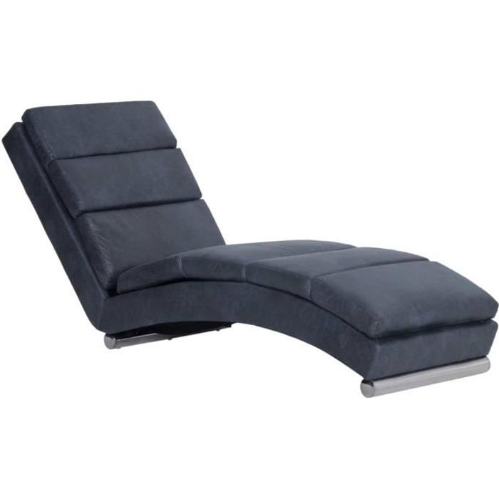 vidaXL Chaise longue Gris Similicuir daim