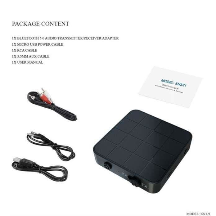 Adaptateur Bluetooth 5.3 Audio Récepteur/émetteur – Double Connexion, Basse Latence, 12h Batterie