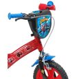 Vélo enfant 12'' garçon Spiderman pour enfant < 90 cm - équipé de 1 frein, 2 stabilisateurs, plaque avant et Casque Spiderman !-1