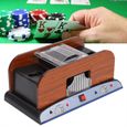 Mélangeur de cartes automatique, mélangeur de cartes en bois de poker à 2 cartes Machine de mélangeur électronique de cartes à-1