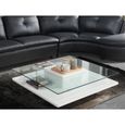 Table basse ISANIA - Verre trempé & MDF blanc-1