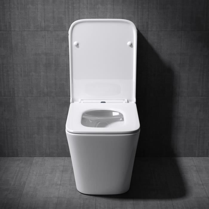 Abattant WC pour Toilette en Forme d'O Universelle en Plastique Dur Blanc  Casquette à Imprimé Vagues 45x 37x 5 cm - Cdiscount Bricolage
