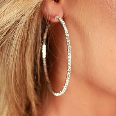 Grandes Boucles D'Oreilles Cru00e9oles Pour Femmes, Hypoallergu00e9niques En Argent Sterling 925 Lu00e9ger