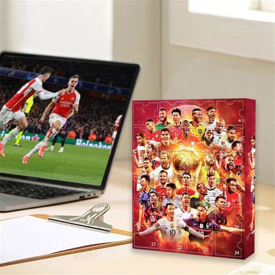Calendrier De L'Avent Football 2025 - 24 Surprises 3D - Cadeaux Pour Enfants Fans De Foot - Compte à Rebours Noël