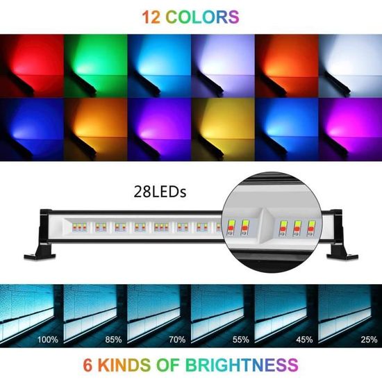 Projecteurs LED RGB Extérieur 42W Lumiere Barre LED Couleur avec  Télécommande RF 360 ° Lampe d'Ambiance IP66 Changement de Cou[531] -  Cdiscount Maison