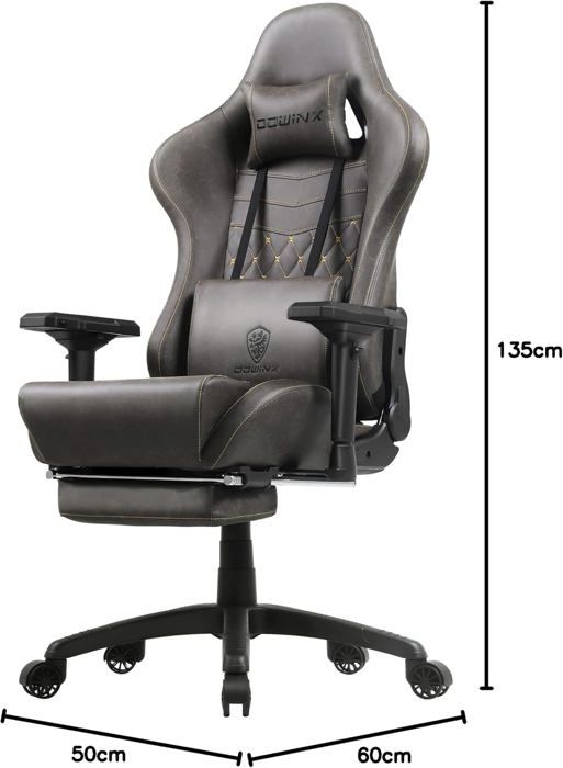 OneGame Chaise Gaming Ergonomique – Siège Bureau Haut De Gamme Avec Accoudoirs 3D Réglables, Soutien Lombaire, Dossier Haut Respirant, Gris Moderne