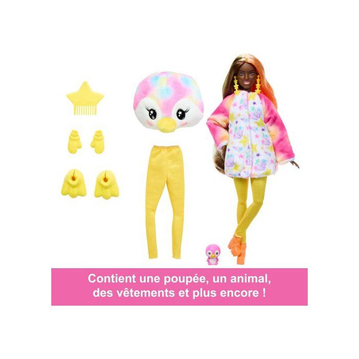 Barbie Coffret Poupée Mannequin Cutie Reveal Série T-Shirt Confort Incluant 10 Surprises, Costume Caniche en Peluche, Série T-Shirt Confort « Star », Jouet Enfant, A Partir De 3 Ans, HKR05 | Votre