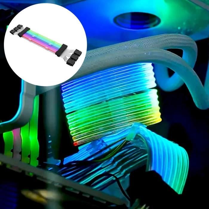 Câble PCIe PSU Câbles PC 24Pin 2x8Pin 3x8Pin Neon LED Strips Câble d ...