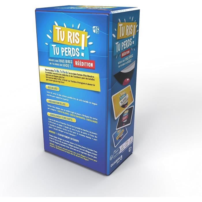 Jeu Tu Ris Tu Perds - Jeu De Cartes Hilarant Pour Adultes/Ados - 2 à Plusieurs Joueurs - 270 Cartes Blagues - Fous Rires Garantis