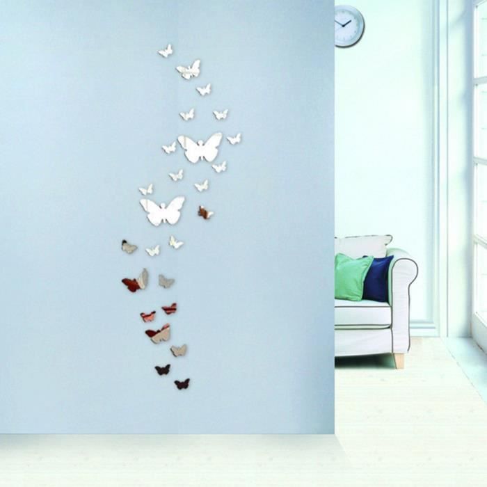 iYmitz Style de Miroir Moderne Bricolage Amovible Sticker Art Mural Sticker  Mural Maison décor