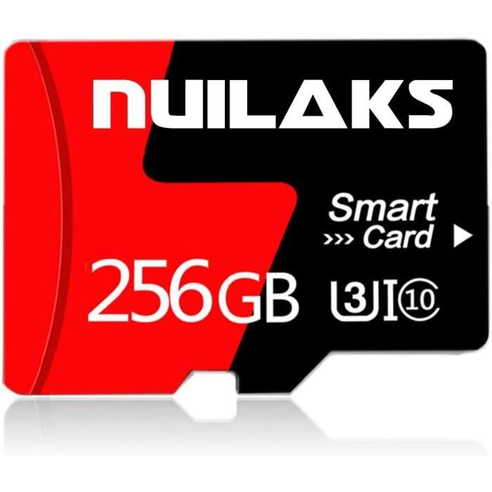Carte mémoire 256 Go Classe 10 Carte Micro SD pour Nintendo Switch, Smartphone Android, Caméra