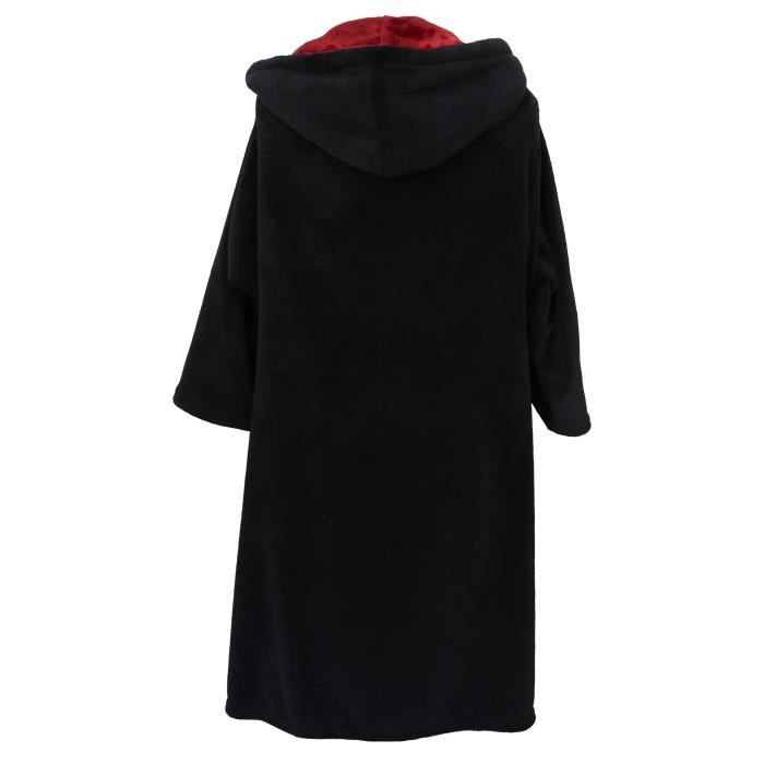 Robe de chambre brodee a capuche HARRY POTTER SCHOOL Taille 6 12 ans Noir et rouge Cdiscount Pret a Porter
