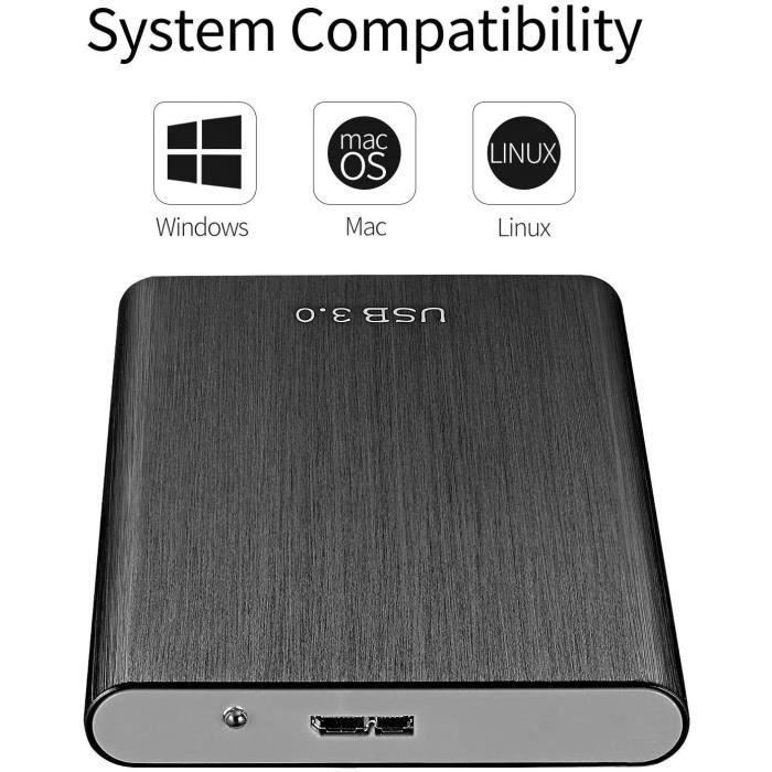 Portable 2TB External Hard Drive 2TB High Speed USB 3.1 Portable Hard Drive Portable External Hard Drive External HDD for Mac 927 Cdiscount Informatique