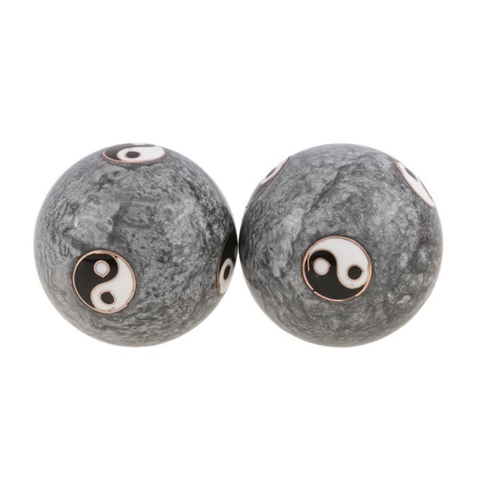 3 Boules De Santé Chinoises Qi Gong - Boules De Relaxation Anti-stress En Métal Argenté - Design XXème