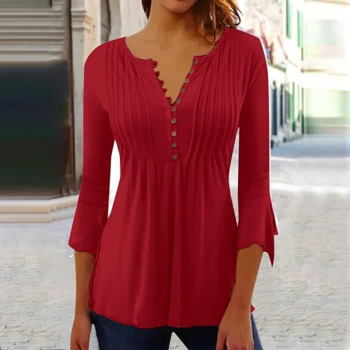 Haut rouge habillé femme outlet