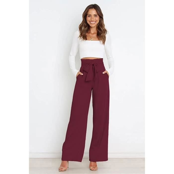 Femme Tailleurs Pantalon Fluide Pantalon Taille Haute Commuter