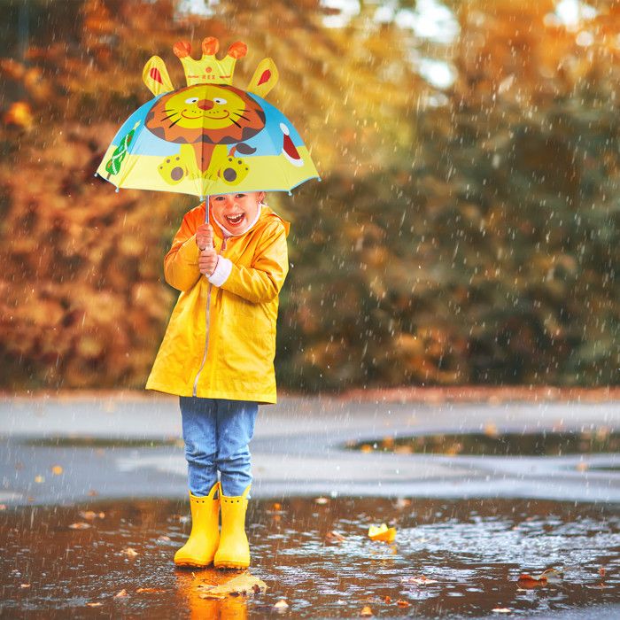 Collection De Parapluies Colorés à Motif Mignon Dans Un Style Plat