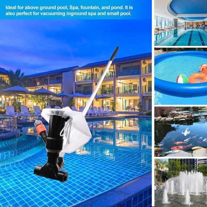 Aspirateur Piscine Festnight - Tuyau 10m - Pôle Télescopique 1.2-3.6m - Tête 350x200mm