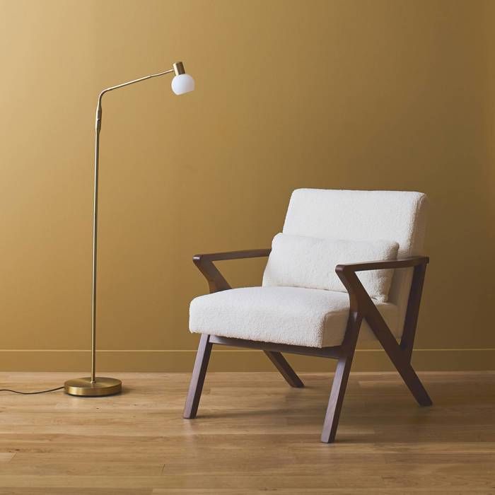Fauteuil Scandinave En Velours Et Bois D’hévéa - Confort Bombé - Couleur Terracotta - Design Cosy