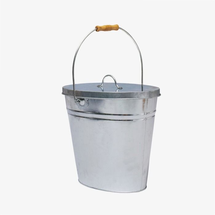 Seau Zinc 12L Avec Couvercle Et Poignée Bois - Noir | Déco Jardin, Plantation, Glace, Transport
