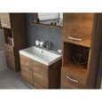 Ensemble salle de bain Lefkas Montreal XL 60x35 cm - Marron - Meuble lavabo et meuble haut à deux portes-2