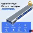 Hub USB C vers 4 Ports USB Hub en Aluminium 5Gbps Adaptateur USB C Compatible avec  MacBook Pro Air iPad Pro Air Surface Galaxy-2