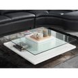 Table basse ISANIA - Verre trempé & MDF blanc-2