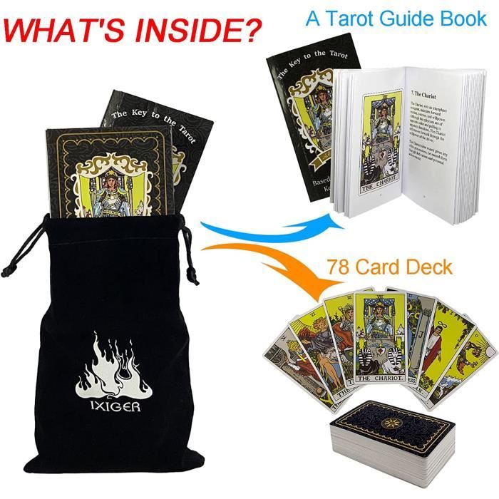 Smoostart 78 cartes de tarot avec guide, jeu de cartes de tarot classique pour débutants et joueurs professionnels