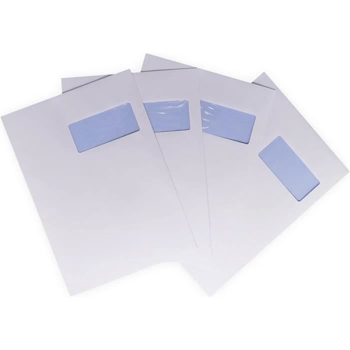 Lot de 1000 enveloppe courrier A5 - C5 papier velin blanc 90g format 162 x  229 mm une enveloppe blanche avec fermeture bande adhésiv - Cdiscount  Beaux-Arts et Loisirs créatifs