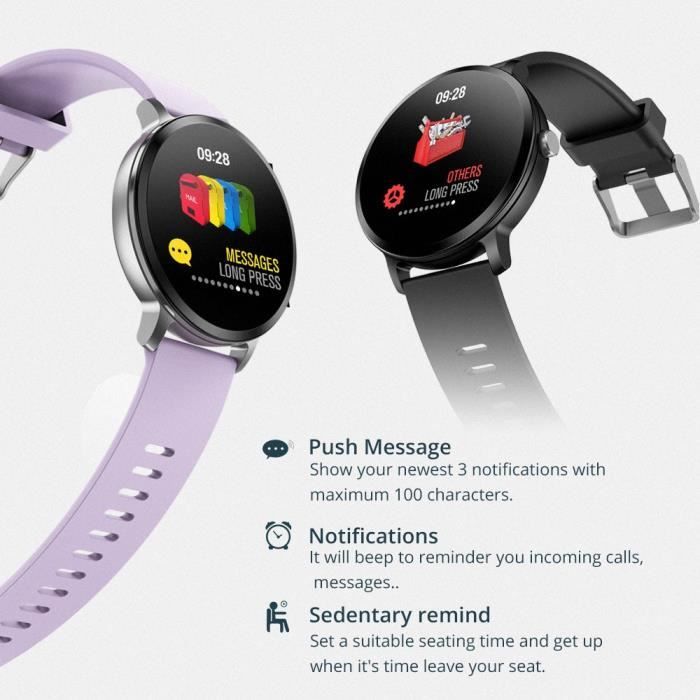Montre connectée V11 Smartwatch Moniteur de tension artérielle de
