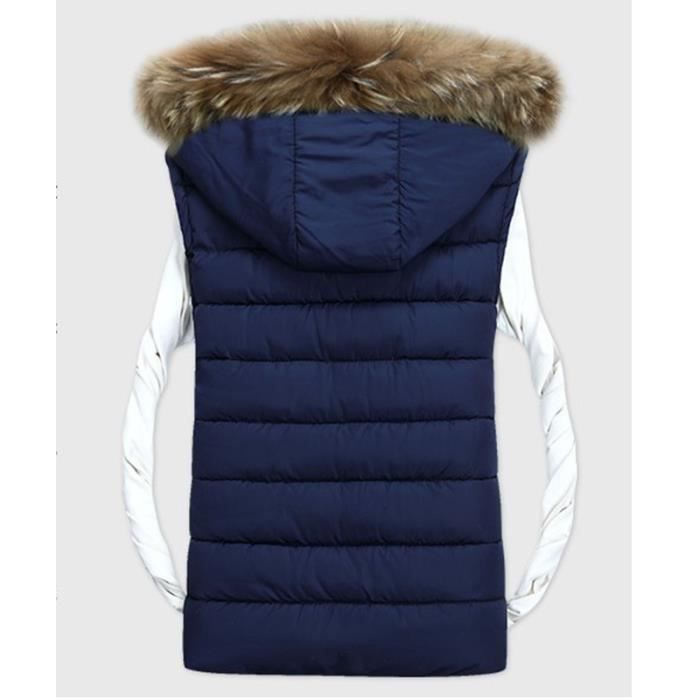 Doudoune sans manches Homme a capuche slim sport Mode Casual col en fausse fourrure VeTement Masculin Noir Noir Cdiscount Pret a Porter