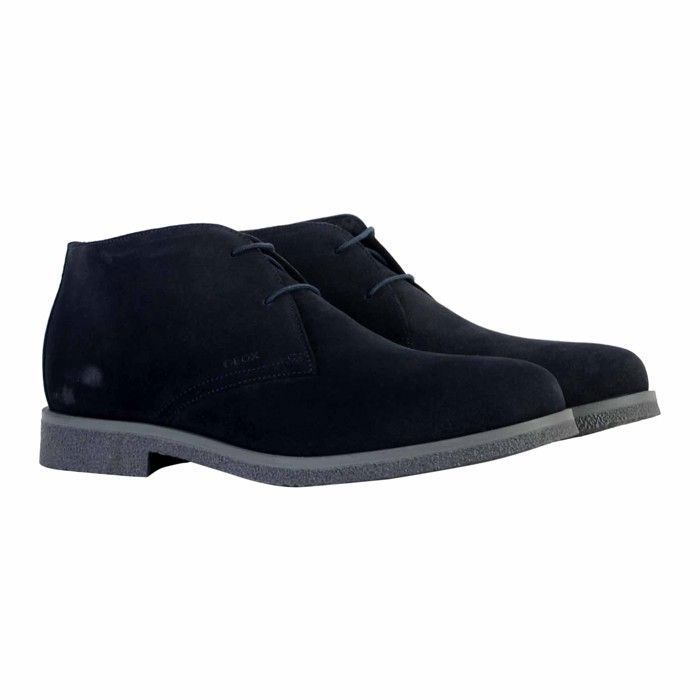 Baskets basses GEOX UOMO CLAUDIO Homme Cuir Lacets Noir